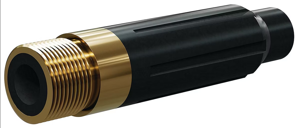 SN159-P BP200 SiAlON Wide Entry Long Venturi Nozzle  1-1/4"- Brass Thread  Polyuret Jacket 5/16"
