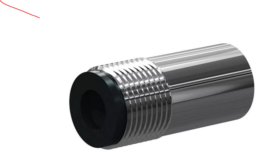 GV Boron Carbide Short Venturi Nozzle SERIES 1/2" Entry, 3/4" Steel Thread, 2-1/8" Length  Steel Jacket 3/8"