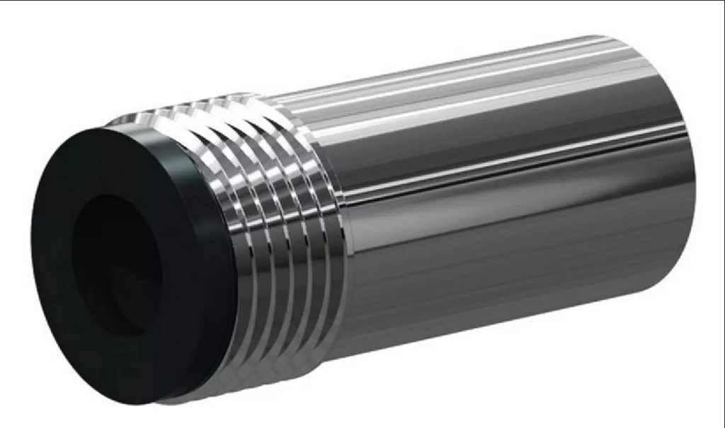 LV Boron Carbide Short Venturi Noz SERIES 1/2" Entry, 1-14 UNS Alumin Thread, 2-1/8" Length  Alumin Jacket 1/4"