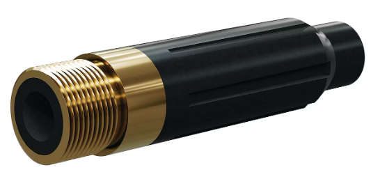 SN159-VP BP200 SiAlON Specialty Vent Nozzle BAZOOKA®  1-1/4" Entry, 1-1/4" Brass Thread Poly Jack 7/16"