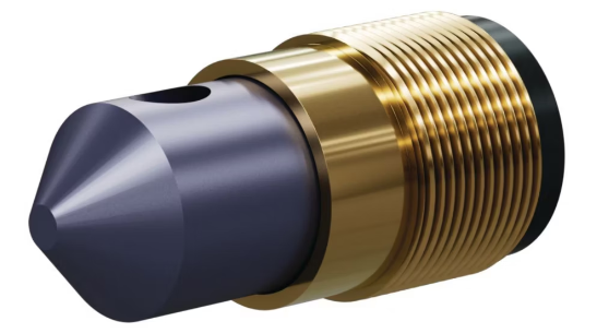 T045 Tungs Carb 45° Angle Nozzle SERIES 1-1/4" Brass Thread, Double Outlet 3/8"