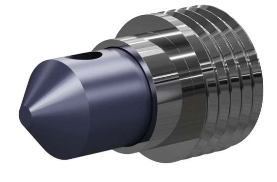 T045 Tungs Carb 45° Angle Nozzle 50MM 50MM Alum Thread, Triple Outlet SERIES 1/4"